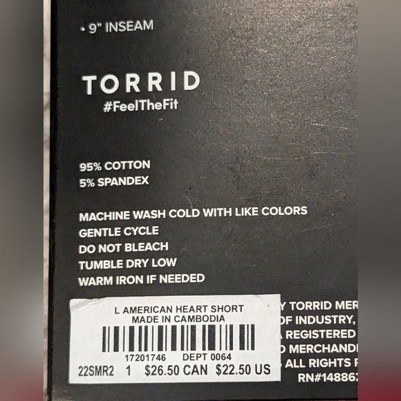 Torrid Red heart americana, 9 Inch, Bike Short, Size 1x - Picture 11 of 11